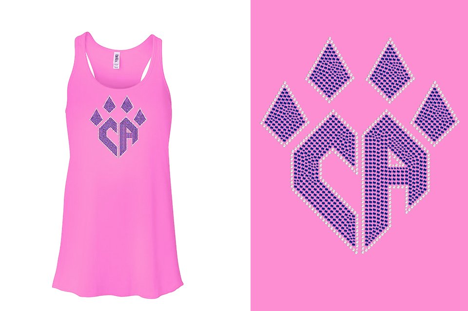 Rhinestones CA Cheer Athletics Youth Flowy Racer Tank