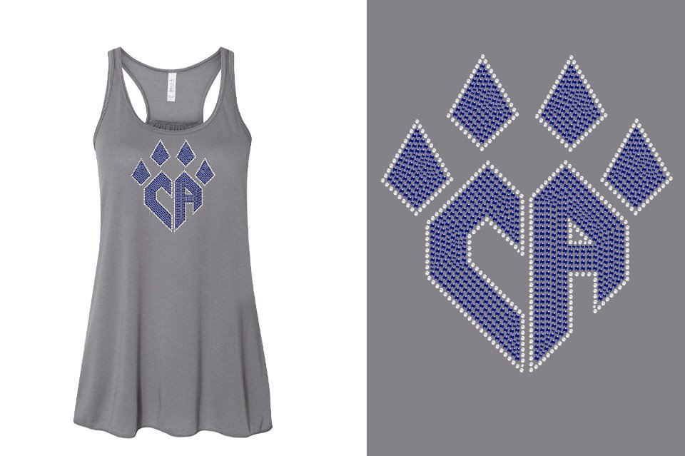 Rhinestones CA Cheer Athletics Youth Flowy Racer Tank