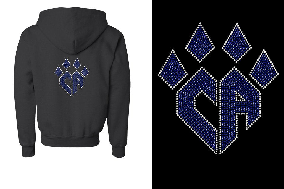 Rhinestones CA Cheer Athletics Youth Unisex Hoodie