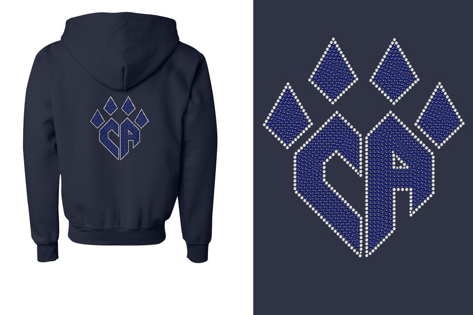 Rhinestones CA Cheer Athletics Youth Unisex Hoodie
