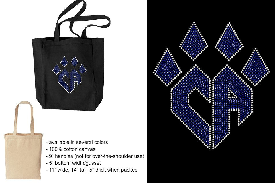 Rhinestones CA Cheer Athletics Canvas Bag