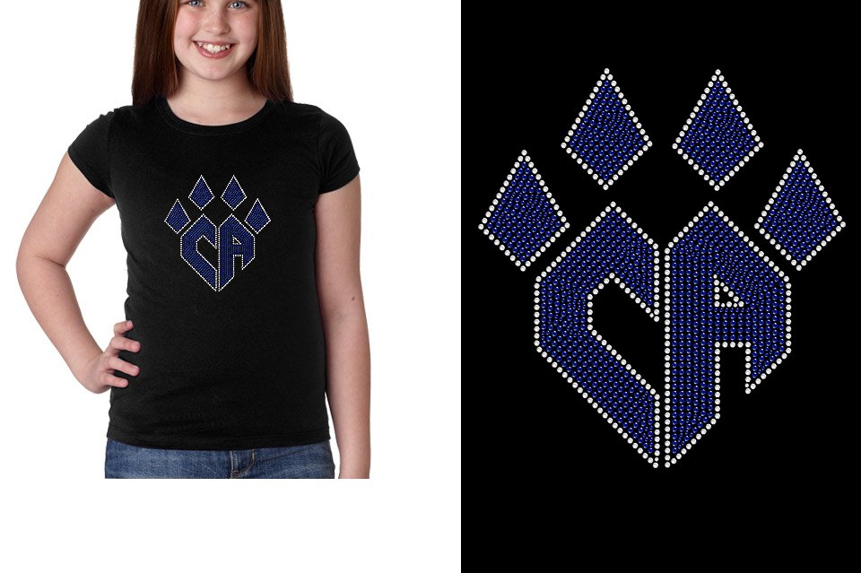 Rhinestones CA Cheer Athletics Youth Girls' Princess T-shirt