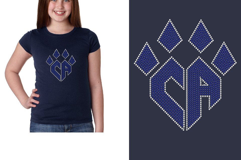 Rhinestones CA Cheer Athletics Youth Girls' Princess T-shirt