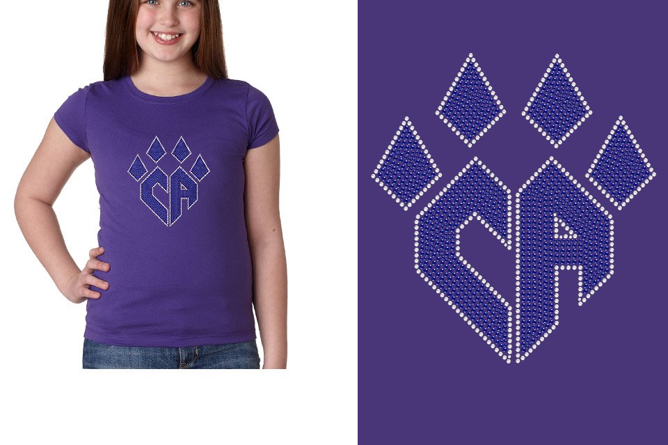 Rhinestones CA Cheer Athletics Youth Girls' Princess T-shirt