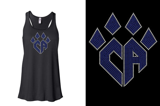 Rhinestones CA Cheer Athletics Youth Flowy Racer Tank