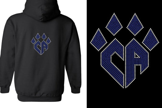 Rhinestones CA Cheer Athletics Unisex Zip Hoodie