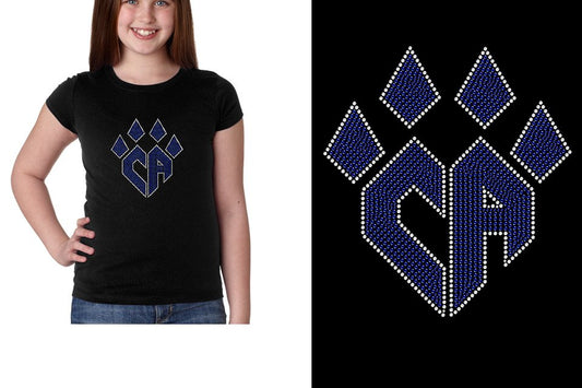 Rhinestones CA Cheer Athletics Youth Girls' Princess T-shirt